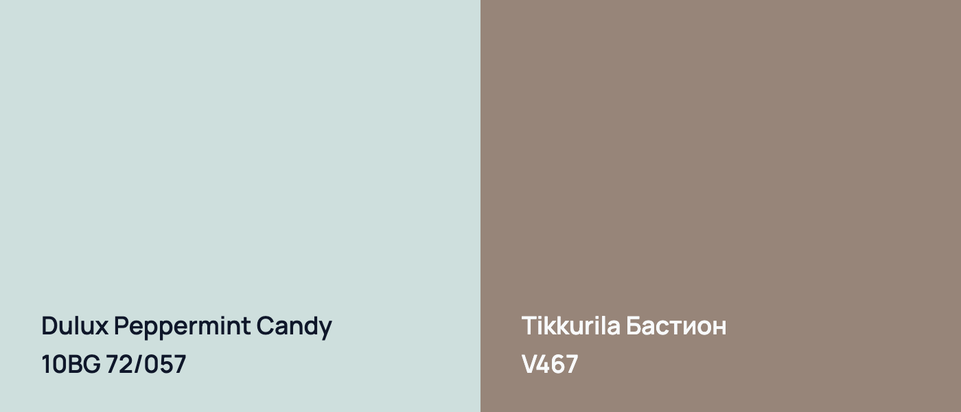 Dulux Peppermint Candy 10BG 72/057 vs Tikkurila Бастион V467