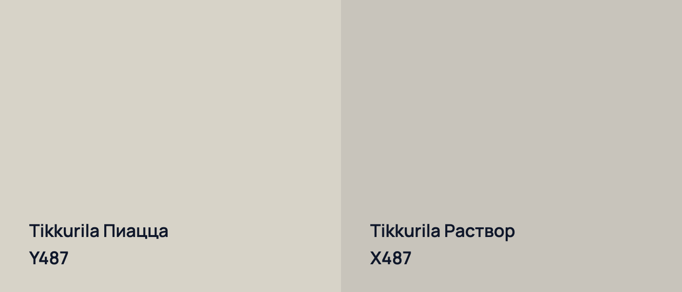Tikkurila Пиацца Y487 vs Tikkurila Раствор X487