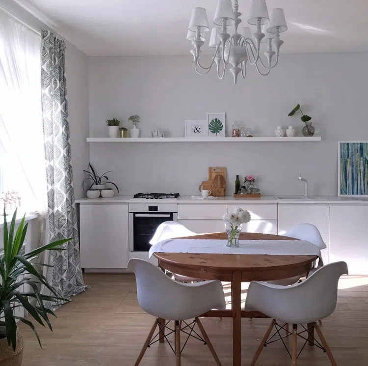 Светлая кухня с цветом Tikkurila F500 Ангел