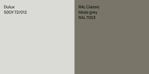 50GY 72/012 null vs RAL 7003  Moss grey