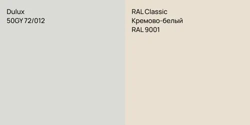 50GY 72/012 null vs RAL 9001 Кремово-белый
