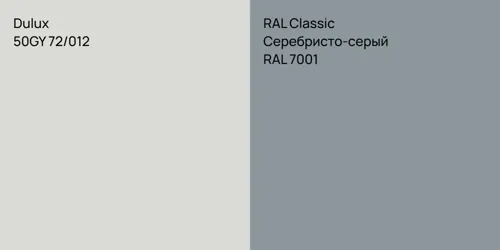 50GY 72/012 null vs RAL 7001 Серебристо-серый