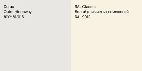 81YY 81/016 Quiet Hideaway vs RAL 9012 Белый для чистых помещений