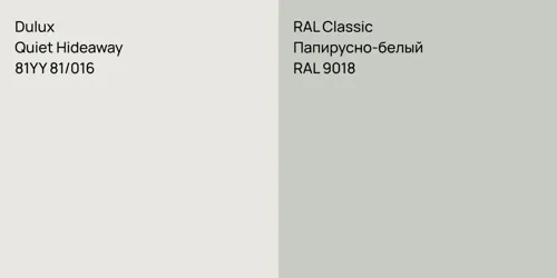 81YY 81/016 Quiet Hideaway vs RAL 9018 Папирусно-белый