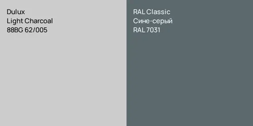 88BG 62/005 Light Charcoal vs RAL 7031 Сине-серый