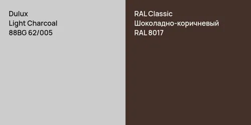 88BG 62/005 Light Charcoal vs RAL 8017 Шоколадно-коричневый