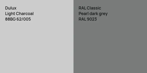 88BG 62/005 Light Charcoal vs RAL 9023  Pearl dark grey