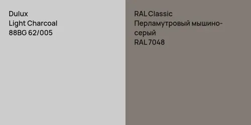 88BG 62/005 Light Charcoal vs RAL 7048 Перламутровый мышино-серый