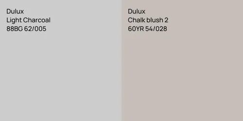 88BG 62/005 Light Charcoal vs 60YR 54/028 Chalk blush 2