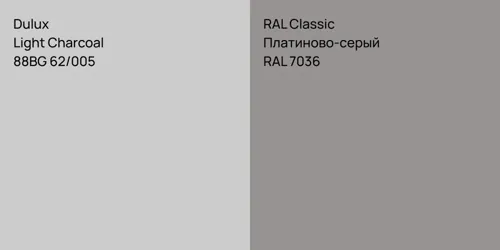 88BG 62/005 Light Charcoal vs RAL 7036 Платиново-серый