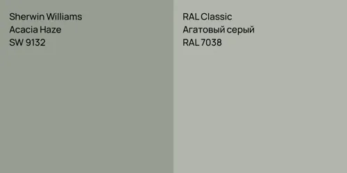 SW 9132 Acacia Haze vs RAL 7038 Агатовый серый