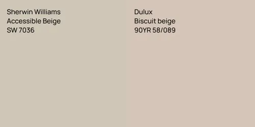 SW 7036 Accessible Beige vs 90YR 58/089 Biscuit beige