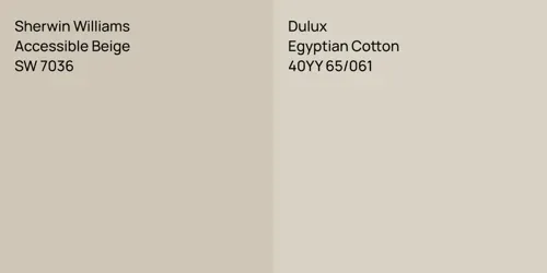 SW 7036 Accessible Beige vs 40YY 65/061 Egyptian Cotton