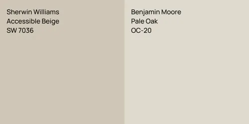 SW 7036 Accessible Beige vs OC-20 Pale Oak