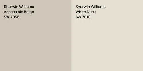 SW 7036 Accessible Beige vs SW 7010 White Duck