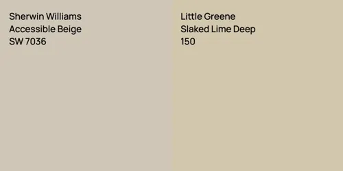 SW 7036 Accessible Beige vs 150 Slaked Lime Deep
