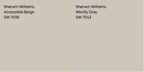 SW 7036 Accessible Beige vs SW 7043 Wordly Gray