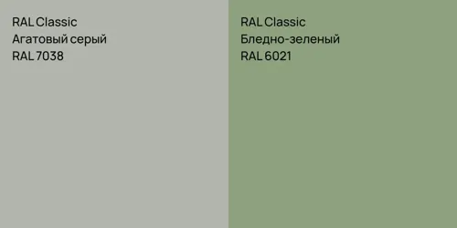RAL 7038 Агатовый серый vs RAL 6021 Бледно-зеленый