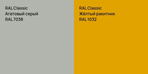 RAL 7038 Агатовый серый vs RAL 1032 Жёлтый ракитник