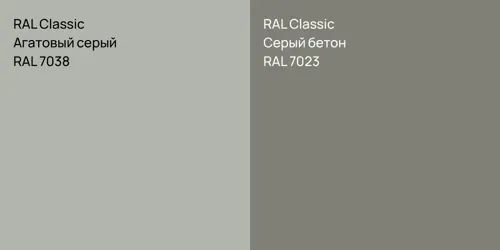 RAL 7038 Агатовый серый vs RAL 7023 Серый бетон