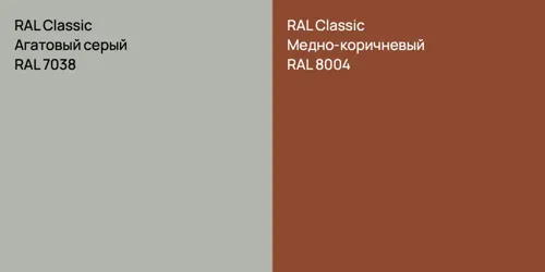 RAL 7038 Агатовый серый vs RAL 8004 Медно-коричневый