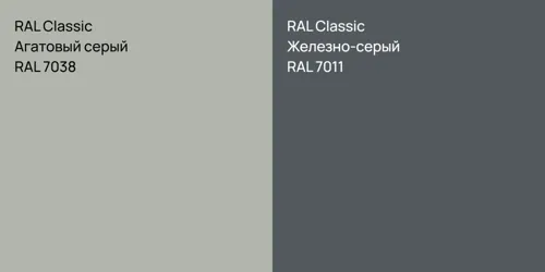 RAL 7038 Агатовый серый vs RAL 7011 Железно-серый