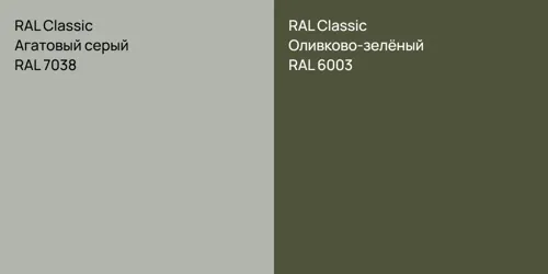 RAL 7038 Агатовый серый vs RAL 6003 Оливково-зелёный