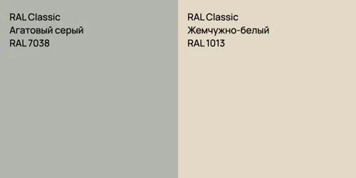 RAL 7038 Агатовый серый vs RAL 1013 Жемчужно-белый