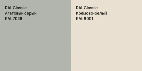 RAL 7038 Агатовый серый vs RAL 9001 Кремово-белый