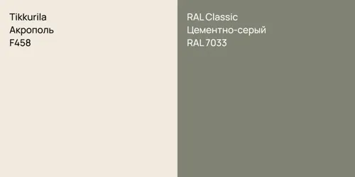 F458 Акрополь vs RAL 7033 Цементно-серый