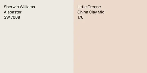 SW 7008 Alabaster vs 176 China Clay Mid