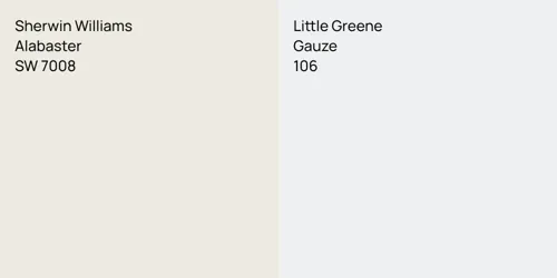 SW 7008 Alabaster vs 106 Gauze