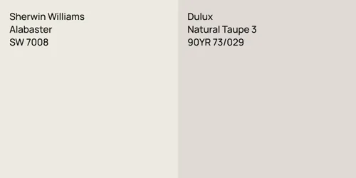 SW 7008 Alabaster vs 90YR 73/029 Natural Taupe 3