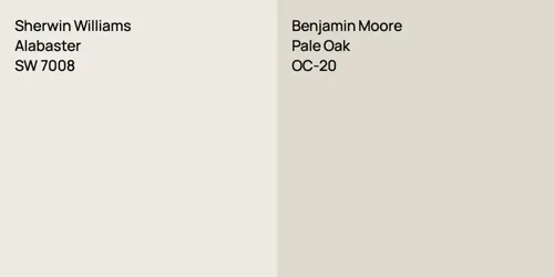 SW 7008 Alabaster vs OC-20 Pale Oak