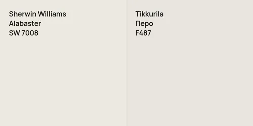 SW 7008 Alabaster vs F487 Перо