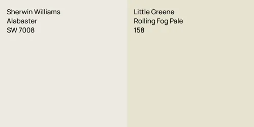 SW 7008 Alabaster vs 158 Rolling Fog Pale