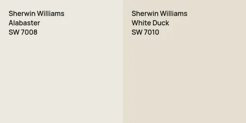 SW 7008 Alabaster vs SW 7010 White Duck