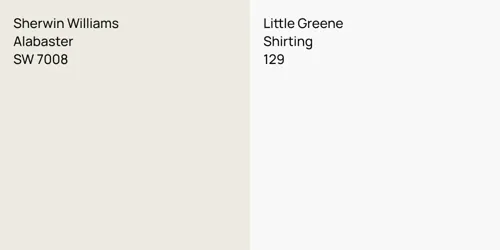 SW 7008 Alabaster vs 129 Shirting
