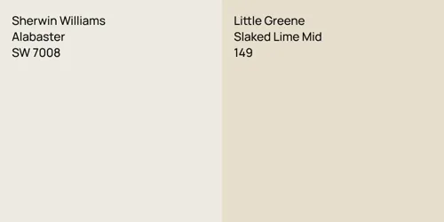 SW 7008 Alabaster vs 149 Slaked Lime Mid