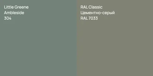 304 Ambleside vs RAL 7033 Цементно-серый
