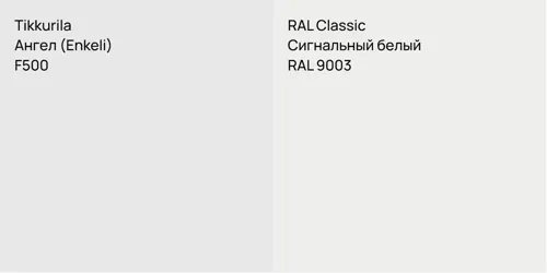 F500 Ангел (Enkeli) vs RAL 9003 Сигнальный белый
