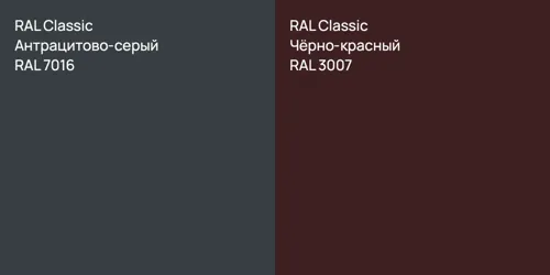 RAL 7016 Антрацитово-серый vs RAL 3007 Чёрно-красный