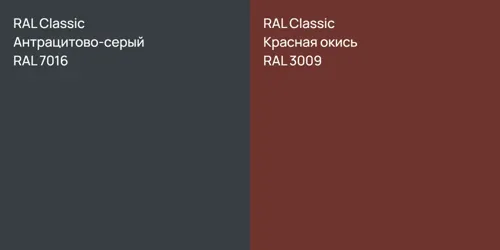 RAL 7016 Антрацитово-серый vs RAL 3009 Красная окись