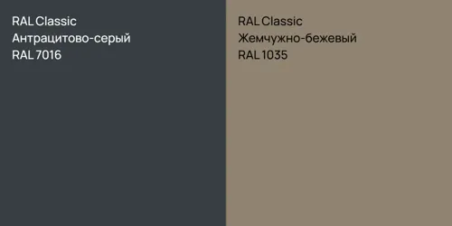 RAL 7016 Антрацитово-серый vs RAL 1035 Жемчужно-бежевый