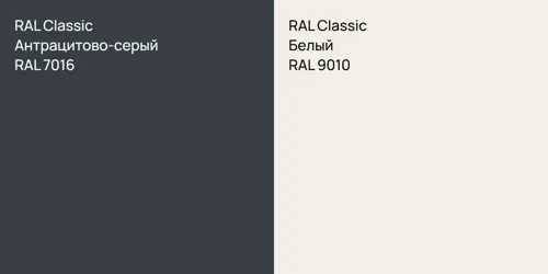 RAL 7016 Антрацитово-серый vs RAL 9010 Белый