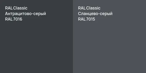 RAL 7016 Антрацитово-серый vs RAL 7015 Сланцево-серый