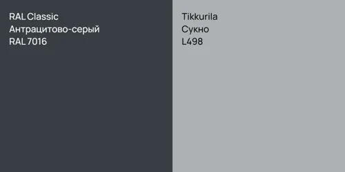 RAL 7016 Антрацитово-серый vs L498 Сукно