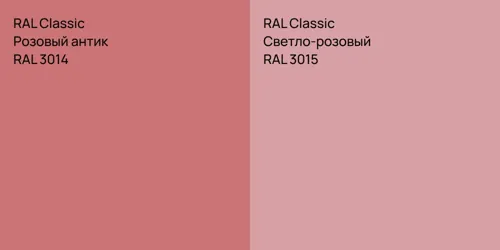 RAL 3014 Розовый антик vs RAL 3015 Светло-розовый