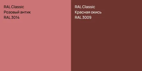 RAL 3014 Розовый антик vs RAL 3009 Красная окись
