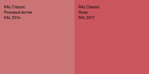 RAL 3014 Розовый антик vs RAL 3017  Rose